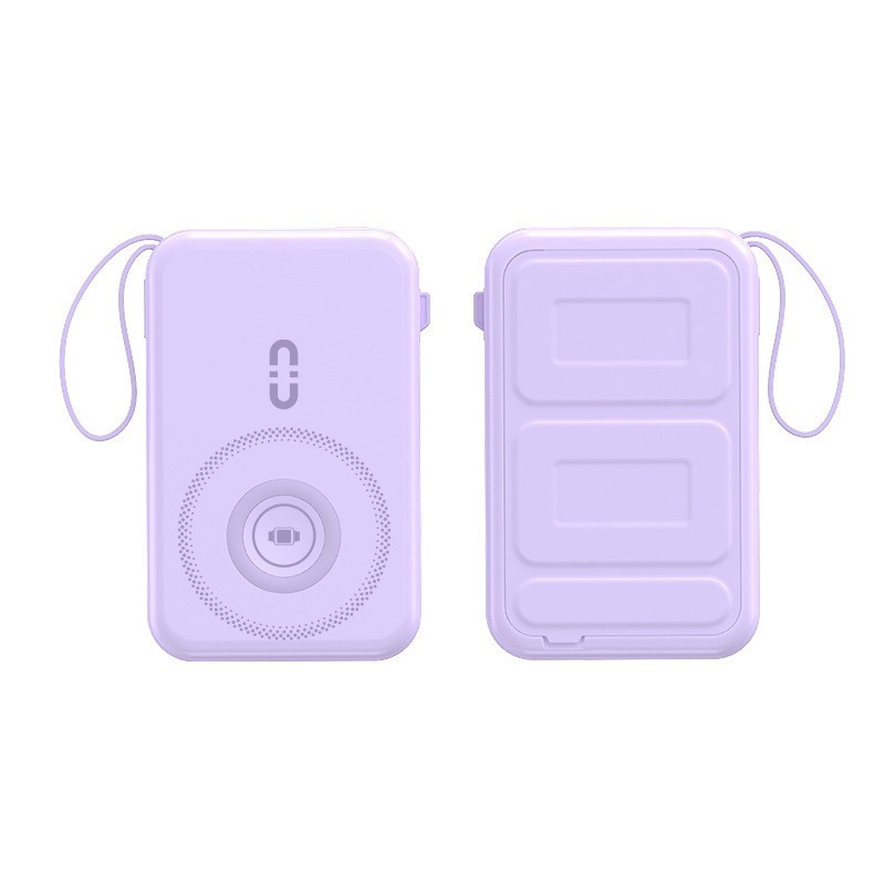 PD15W磁吸无线快充10000毫安自带线折叠支架迷你磁吸手机充电宝图5