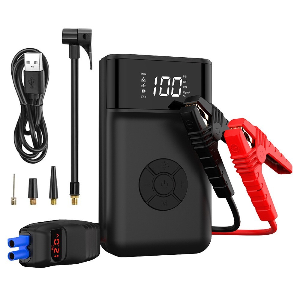 600A启动电源气泵一体机12V汽车启动电源 打气泵车载搭电一体图2