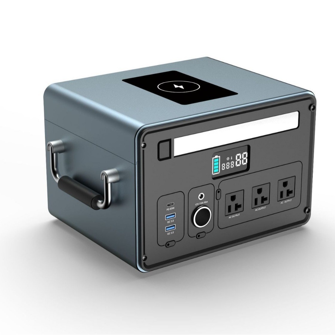1200W便携式储能电源1200W户外电源太阳能应急电源无线充功能图5
