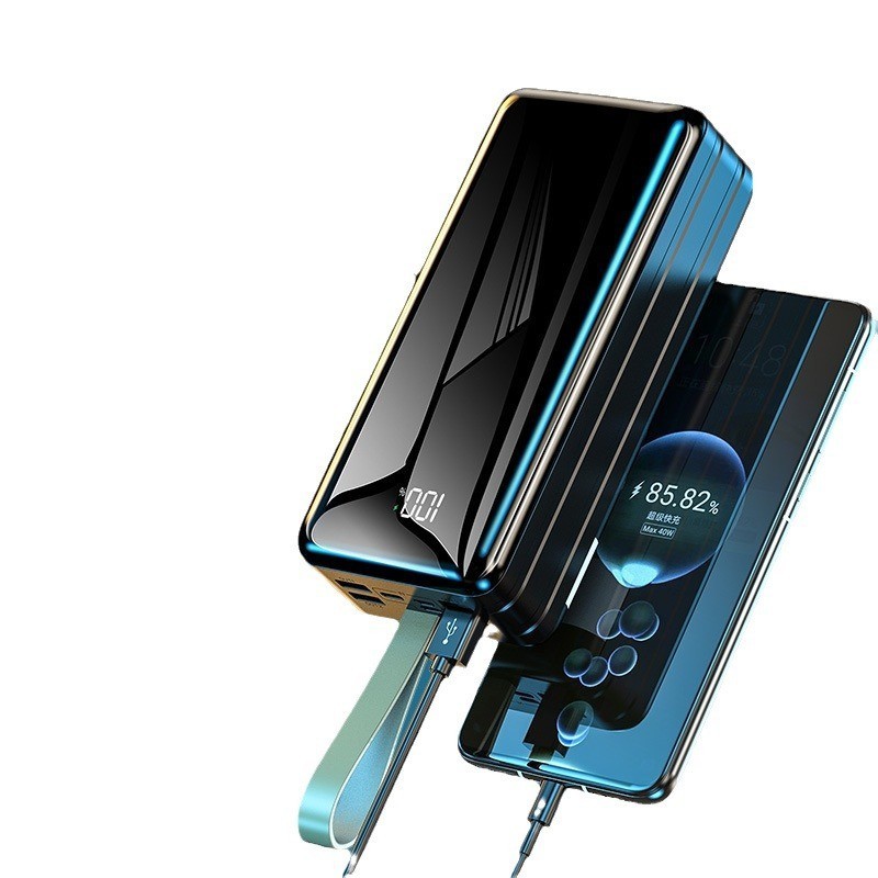 新款66W超级快充50000毫安充电宝超大容量全镜面屏数显移动电源图5