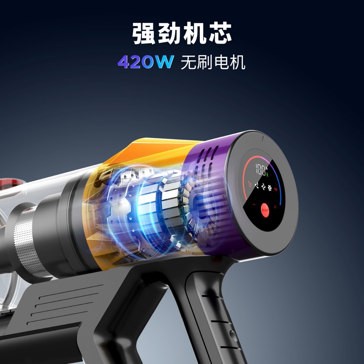 跨境吸尘器无线手持式家用420W35Kpa大吸力大功率地毯清洁吸尘器图3