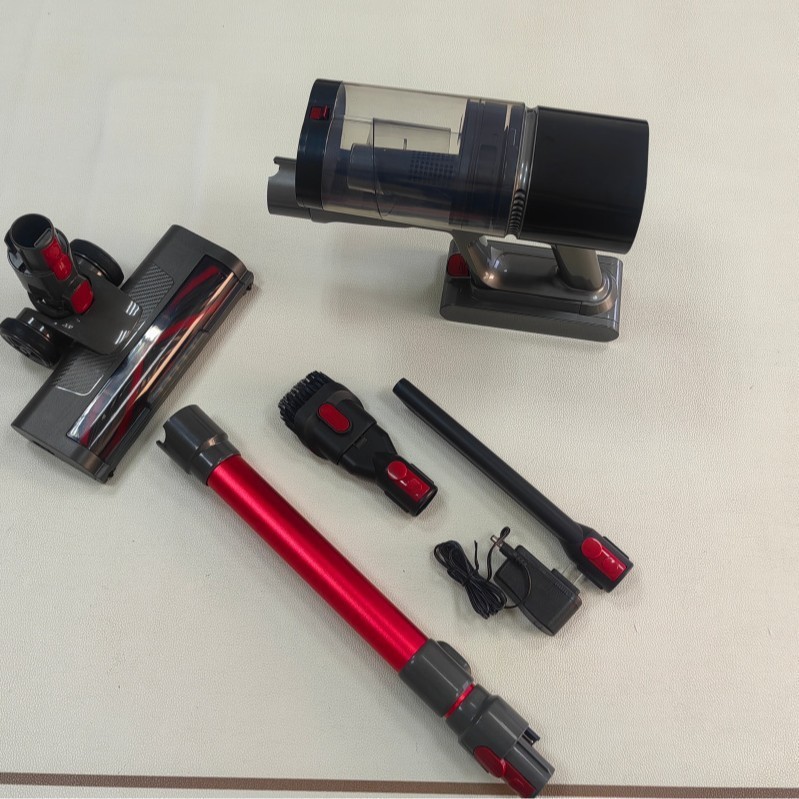 新款V12家用无线吸尘器8节电芯可拆卸无刷电机双尘杯设计电动地刷图3