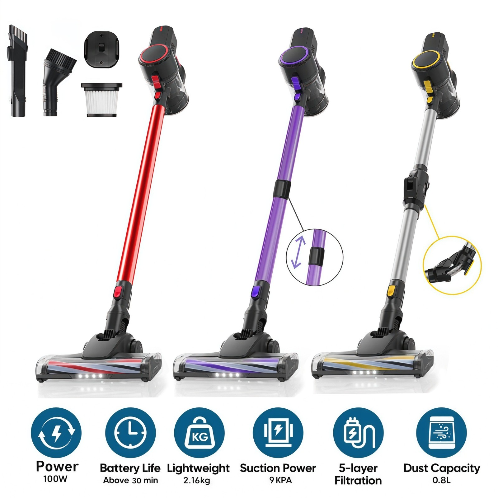 跨境大功率小型无线手持除螨吸尘器家用强吸吸尘拖地一体机便携式图4