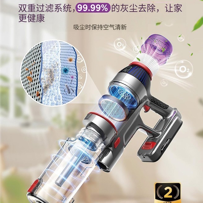 定制加工无线手持家用吸尘器45000帕吸力档位数显礼品跨境吸尘器图4