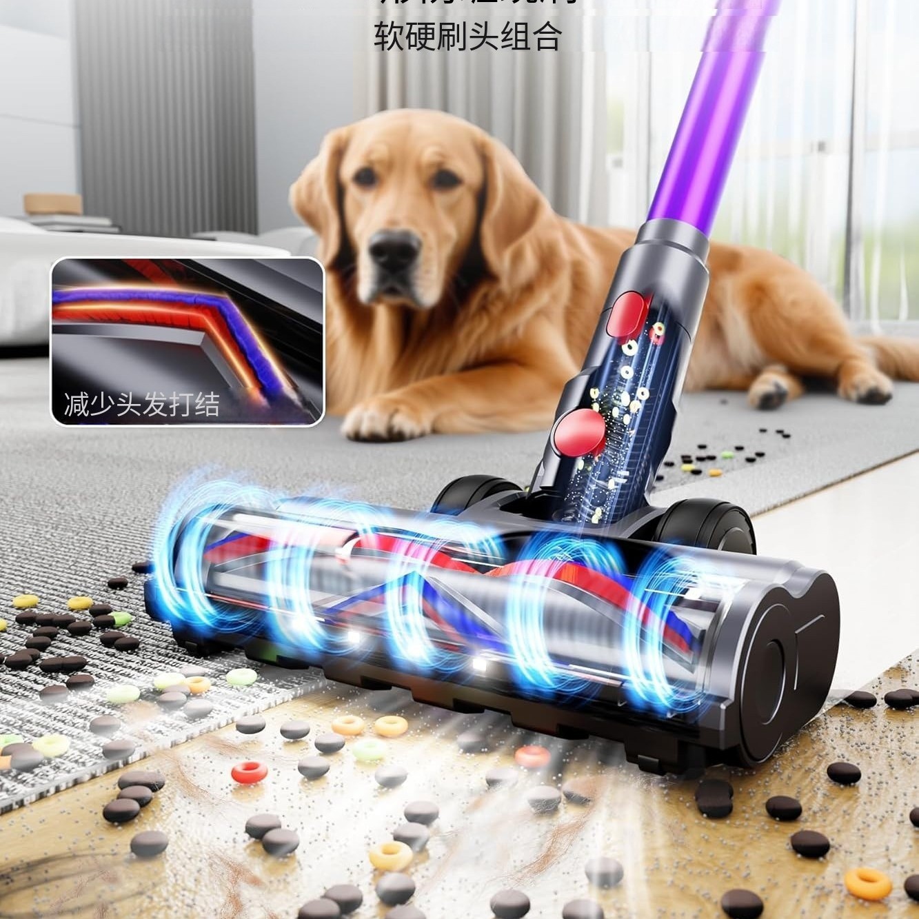 定制跨境新款吸尘器家用无线锂电池充电48KPa大吸力手持吸尘器图3