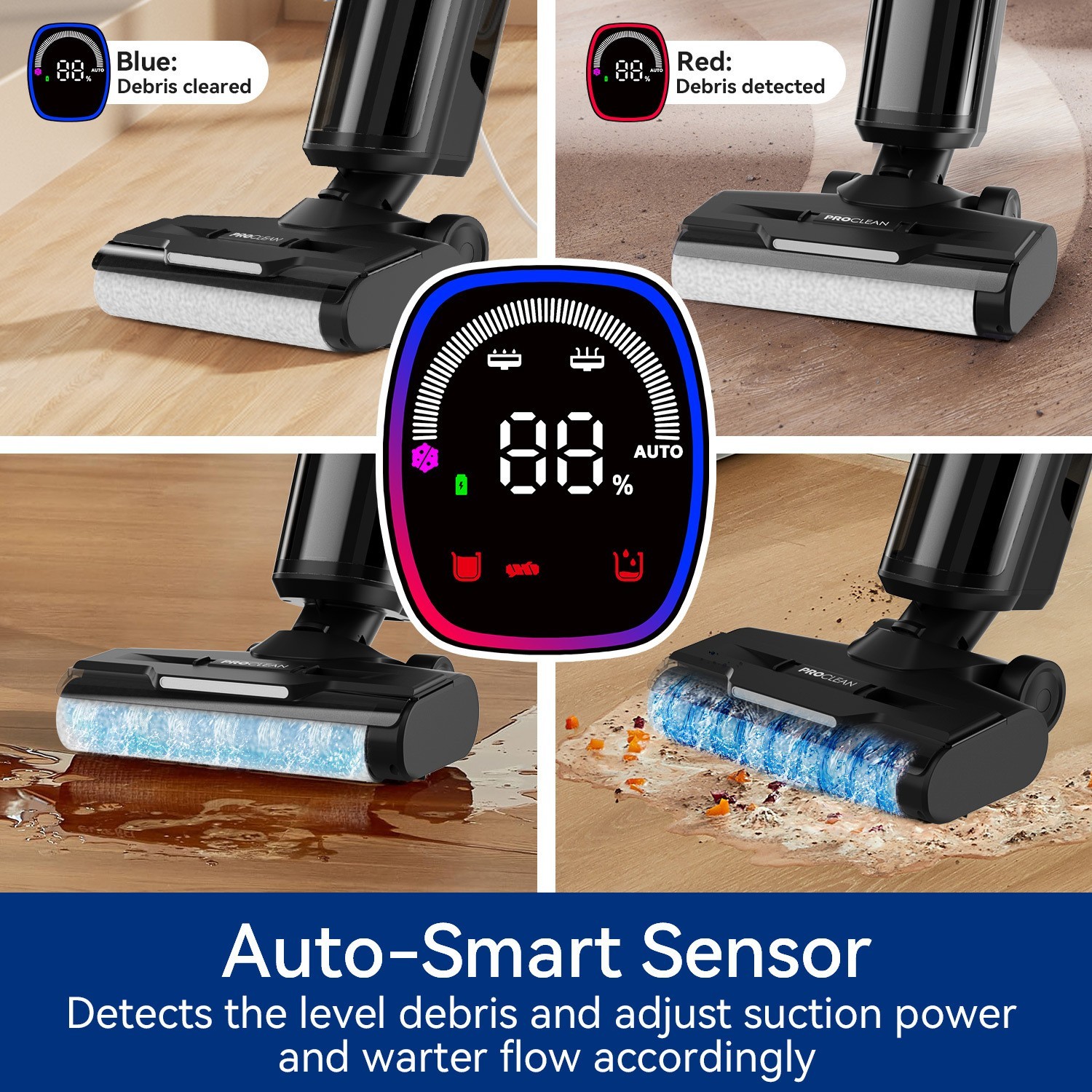 新款黑色洗地机 家用扫拖吸一体机 可定制无刷款洗拖一体机图2