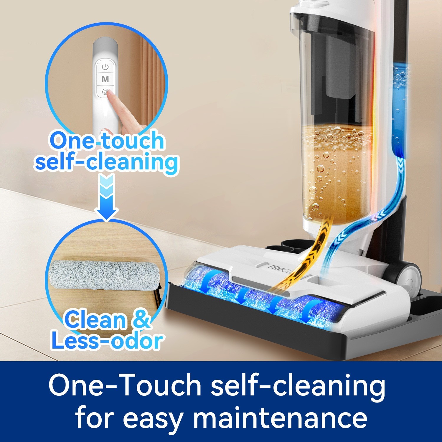 白色家用扫拖吸一体机 有刷款洗拖一体机 定制新款洗地机图2