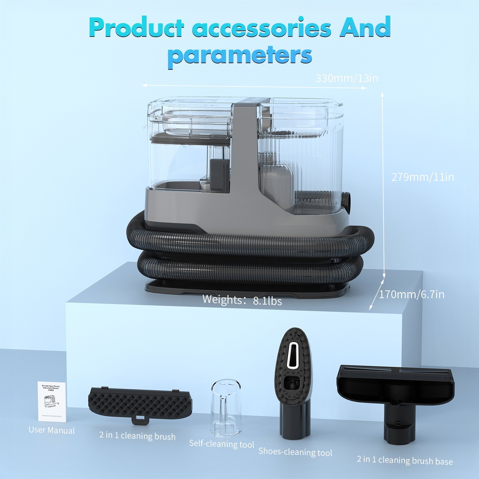 定制布艺清洗机 18000pa大吸力沙发地毯抽吸一体清洁吸尘器图4