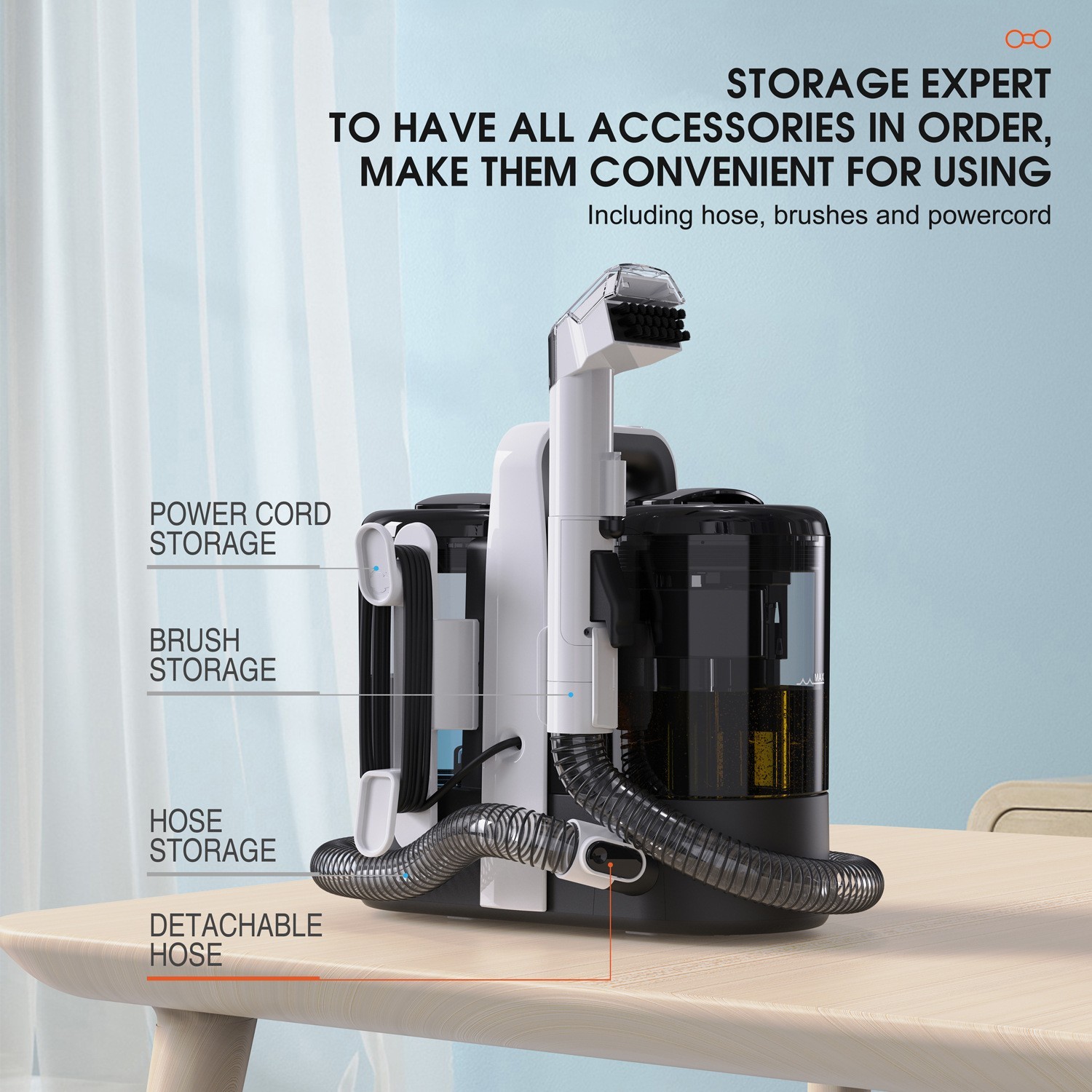 定制布艺清洗机 贴牌OEM家用地毯沙发床垫水箱喷吸一体清洁机图2