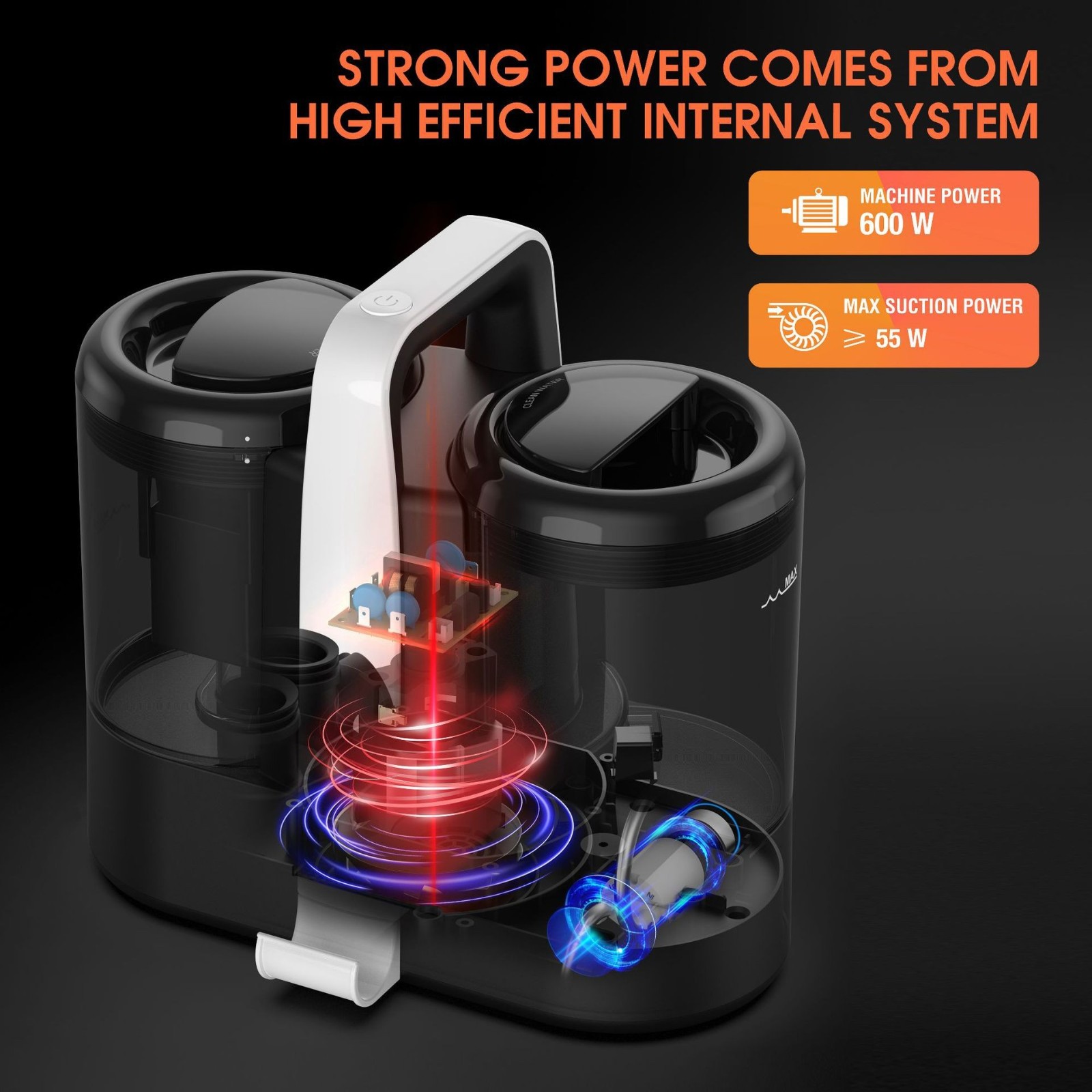 定制布艺清洗机 跨境家用有线大功率沙发床垫地毯喷抽吸清洁机图2