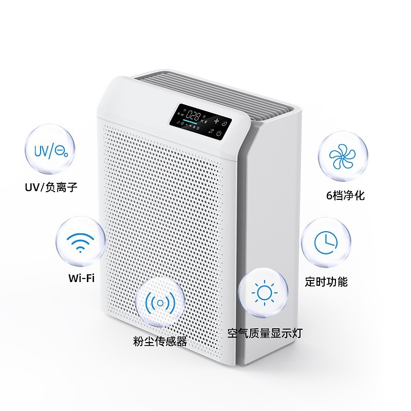 跨境空气净化器家用智能静音桌面空气UV杀菌便携式净化机滤网图4