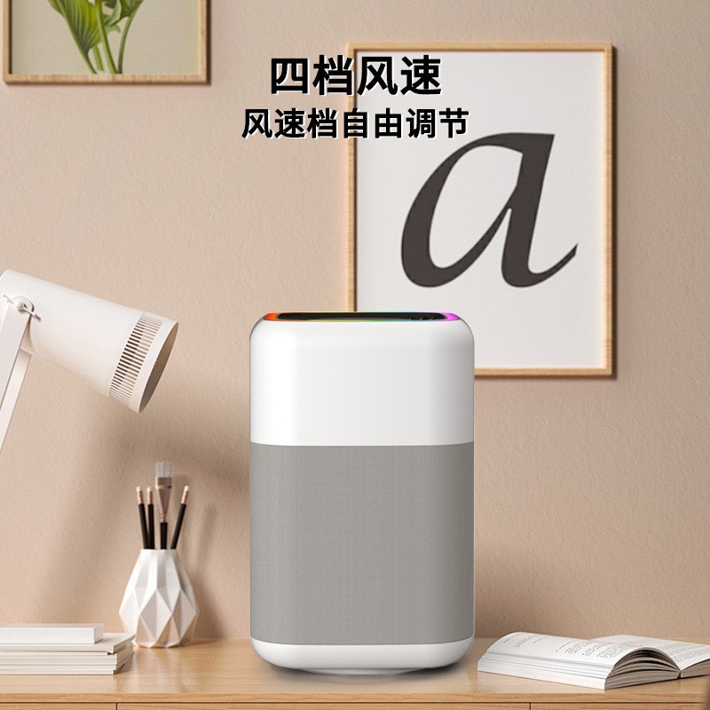 新款跨境桌面智能空气净化器家用除灰尘除烟小型便携式净化机图4