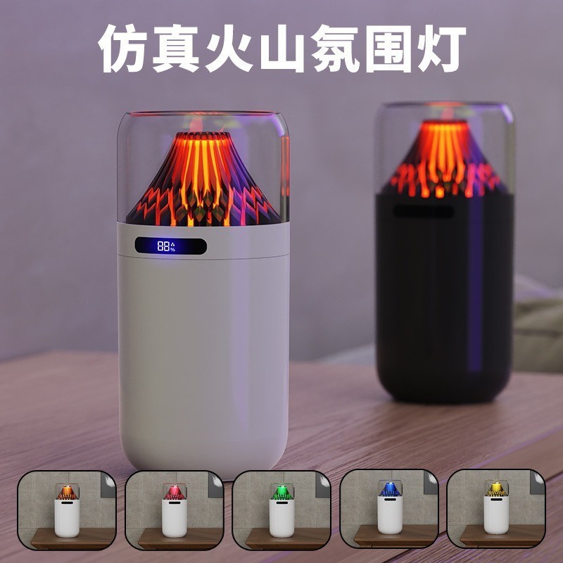 车载火山加湿器氛围灯大雾量usb香薰精油加湿器卧室家用跨境图2