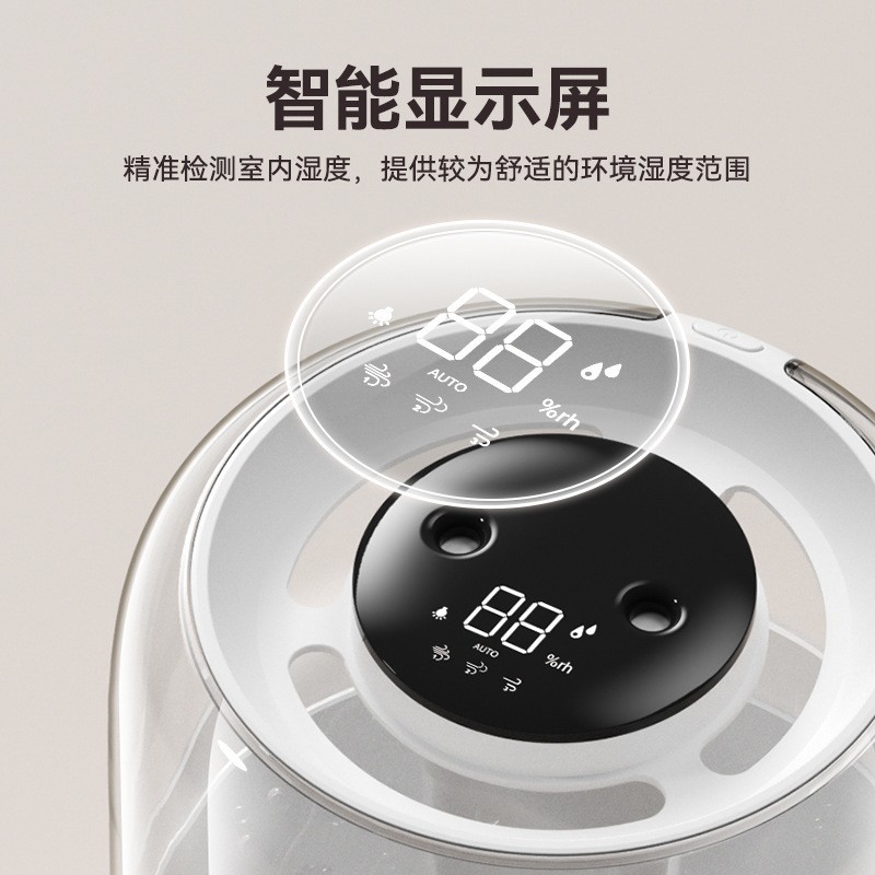 新款6.8L大容量加湿器USB双喷雾家用宿舍办公室卧室桌面带小夜灯图2