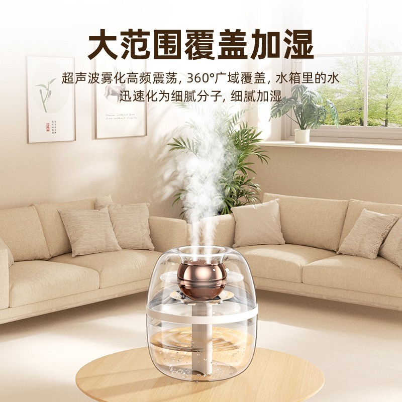 双喷3L加湿器usb大容量家用静音卧室办公室小夜灯双喷加湿图3