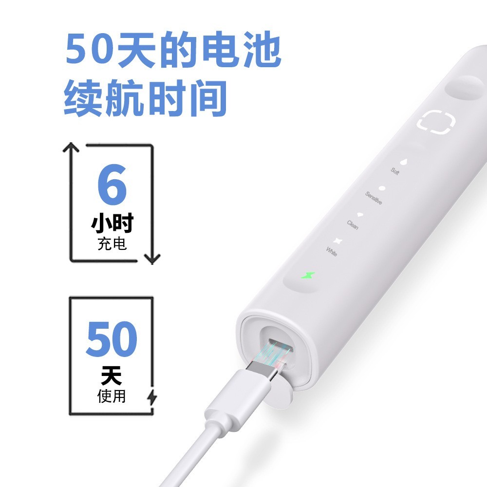 2025新款智能扫振款电动牙刷分区usb充电款情侣款可充电专用小型图2
