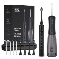 跨境口腔专用电动牙刷充电款二合一水牙线款便携式全自动usb护龈