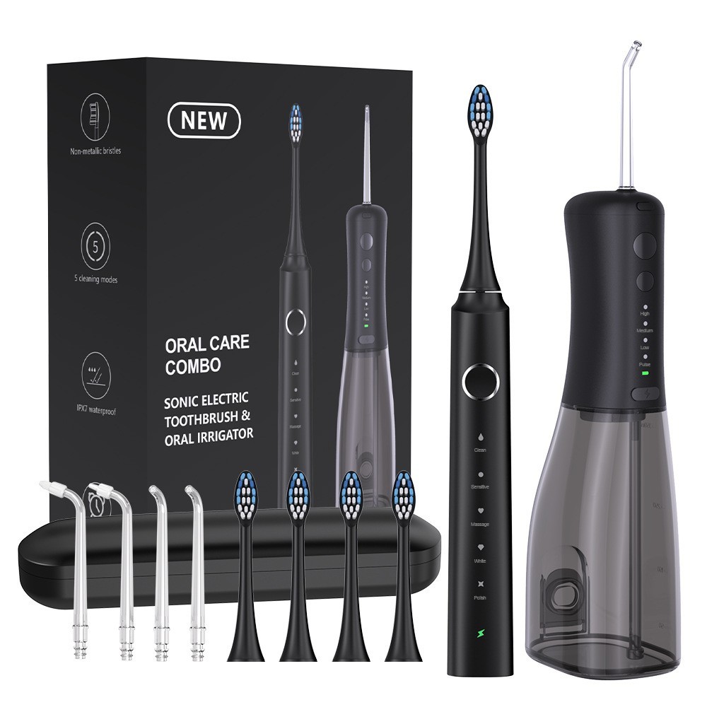 跨境口腔专用电动牙刷充电款二合一水牙线款便携式全自动usb护龈图5