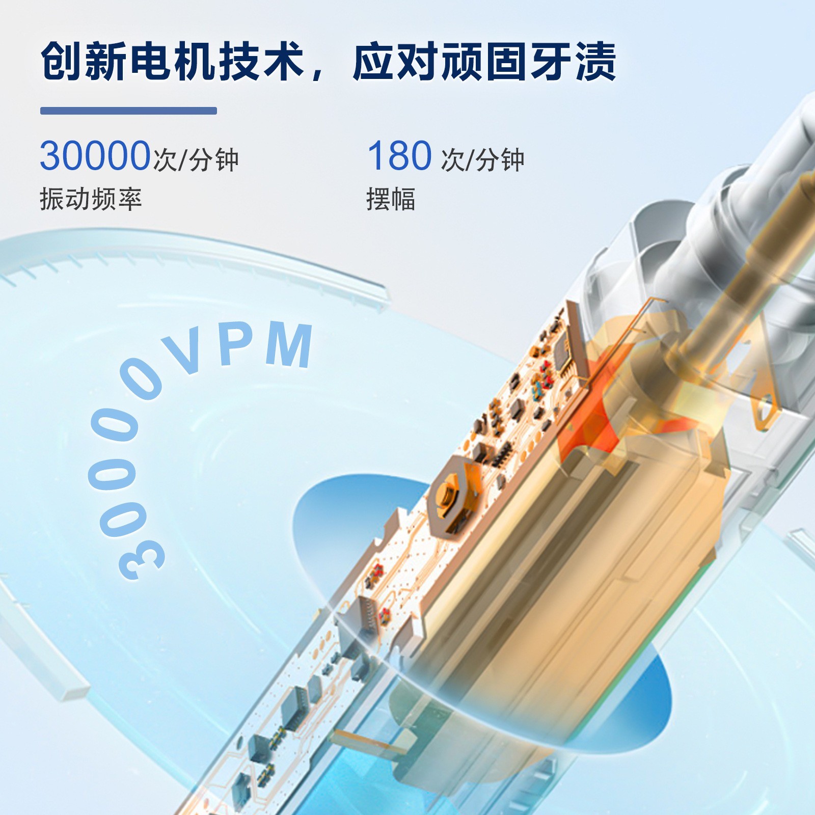 爆款扫振一体电动牙刷声波全自动伺服电机usb充电款专用礼品小型图3