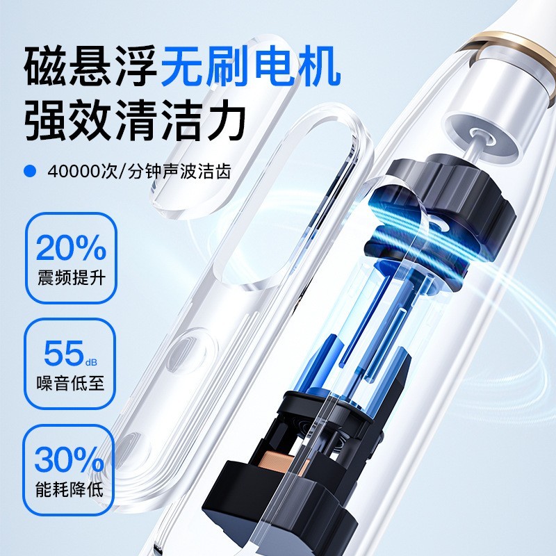 2025西马龙声波电动牙刷软毛防水屏幕OEM定制现货磁悬浮图3