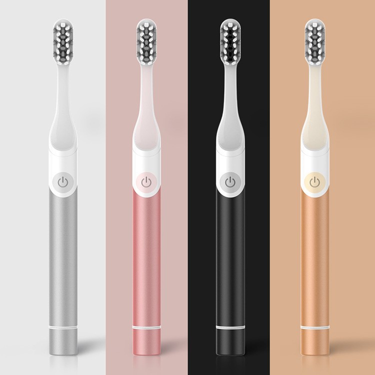 跨境外贸金属喷涂质感声波电动牙刷便携旅行款非充电软毛图4
