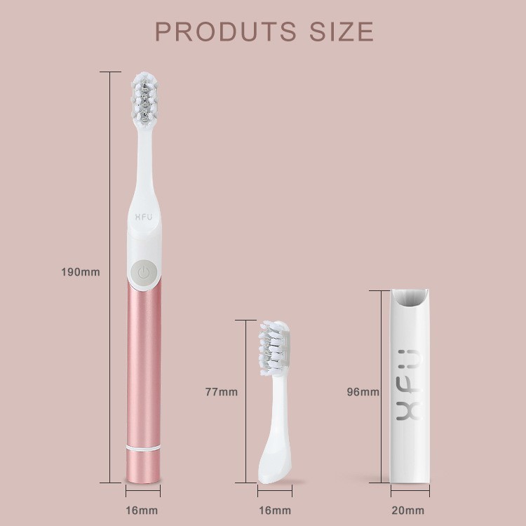 跨境外贸金属喷涂质感声波电动牙刷便携旅行款非充电软毛图2