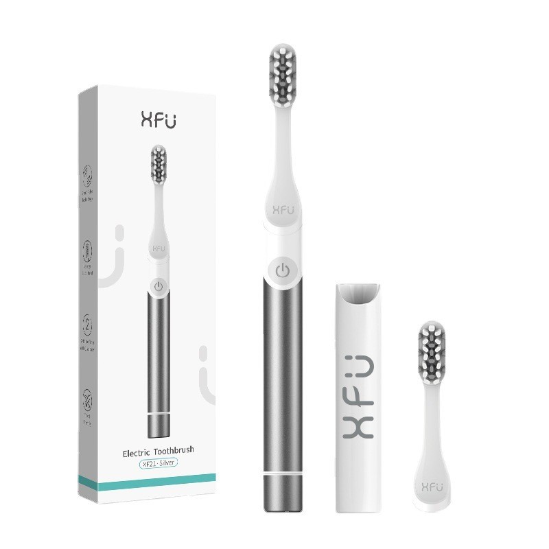 跨境外贸金属喷涂质感声波电动牙刷便携旅行款非充电软毛图5