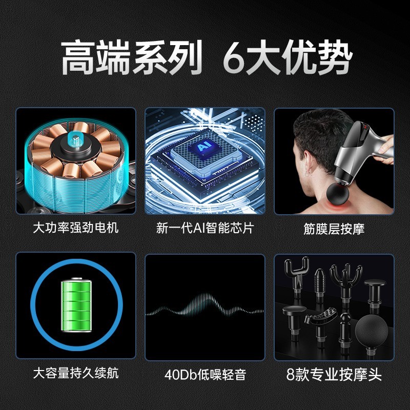 跨境筋膜枪定制贴牌便携按摩枪腰部背部健身器材厂家品牌代工图3