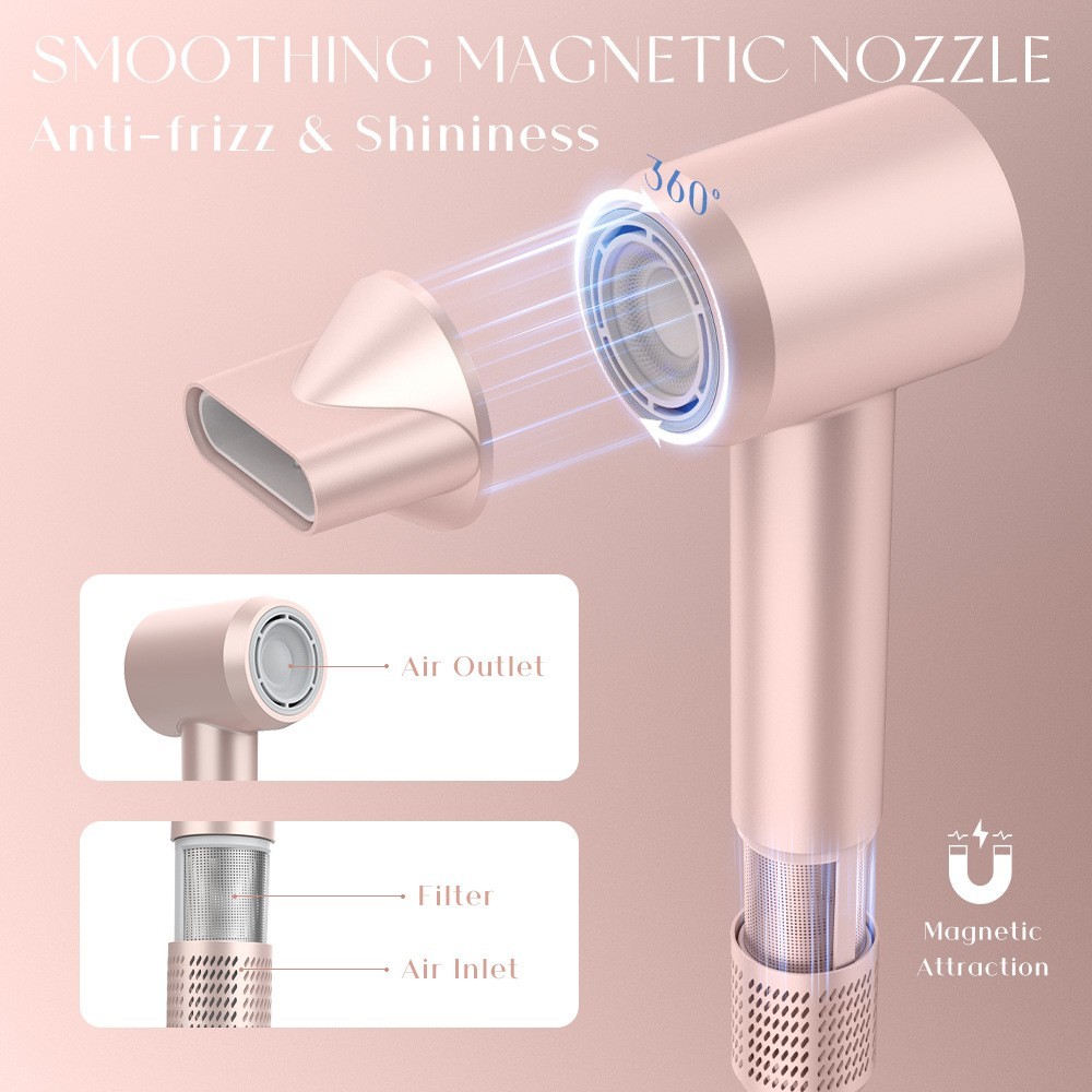 跨境1100W大功率过热保护恒温磁吸高速负离子无刷电机吹风机图2