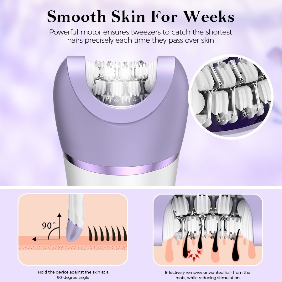 跨境女士新款电动剃毛器4合一多功能理容套装 Type-C充电洗脸仪脱图3
