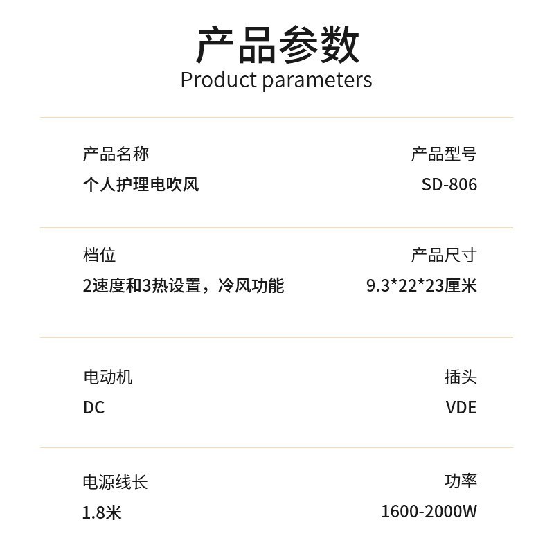 定制OEM护发吹风机 发廊酒店多功能锤子风筒 大功率电吹风图2