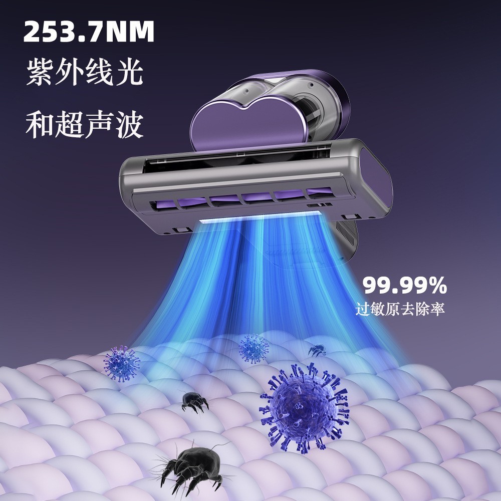 跨境除螨仪家用床上吸尘器猫毛除螨虫神器大吸力紫外线杀菌图2