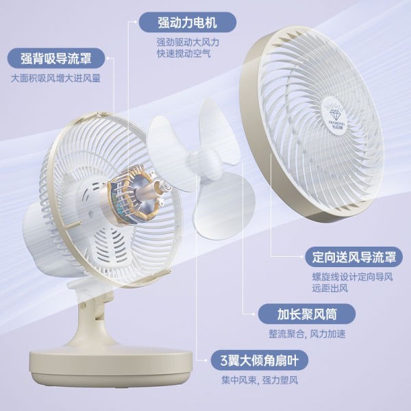 台式夹扇摇头办公室桌面电扇小型学生宿舍家用音静电风扇图3