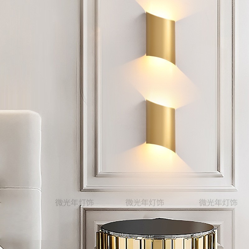 金色壁灯现代简约客厅卧室床头灯 北欧轻奢背景墙灯具led外贸跨境图4
