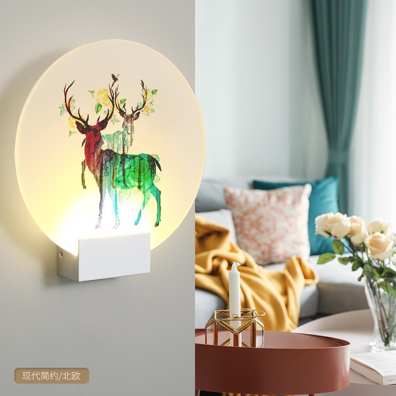 亚克力卧室壁灯床头灯酒店现代简约客厅室内led跨境墙画创意过道图4