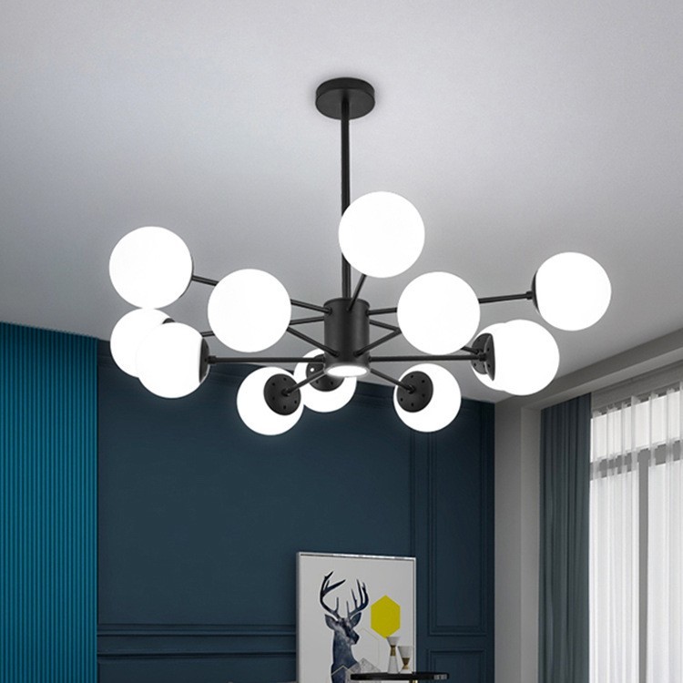 北欧现代简约灯饰照明新款魔豆吊灯创意餐厅卧室家用客厅玻璃灯具图5