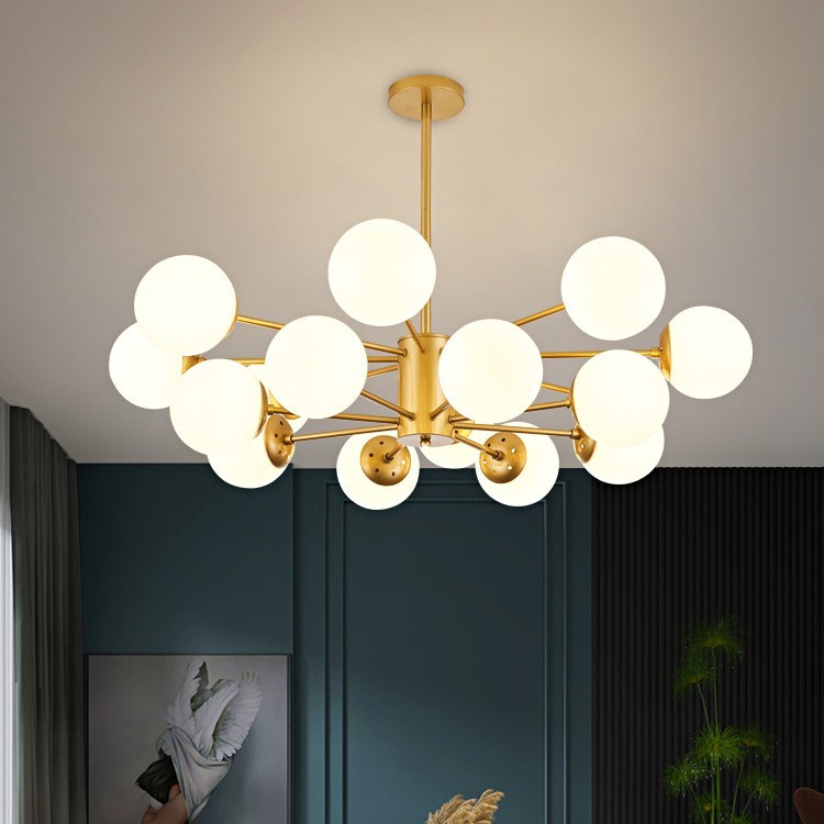 北欧现代简约灯饰照明新款魔豆吊灯创意餐厅卧室家用客厅玻璃灯具图3