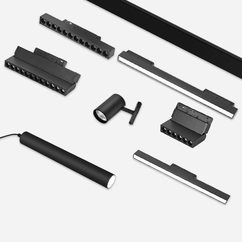 磁吸轨道灯嵌入式明暗装无边框射灯客厅家用无主灯照明线条灯图2