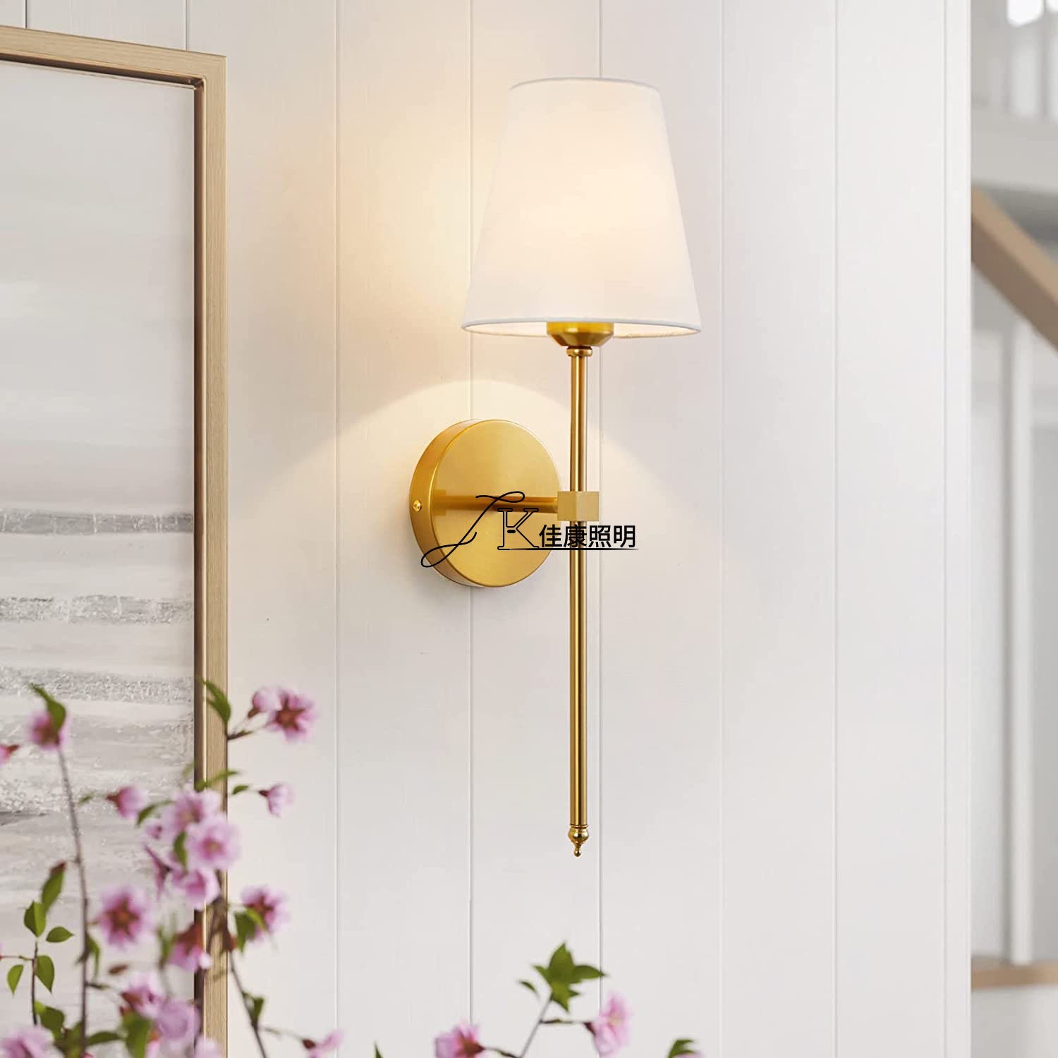 亚马逊amazon跨境供货复古美式农舍工业布艺简约铁艺美规黑色壁灯图3