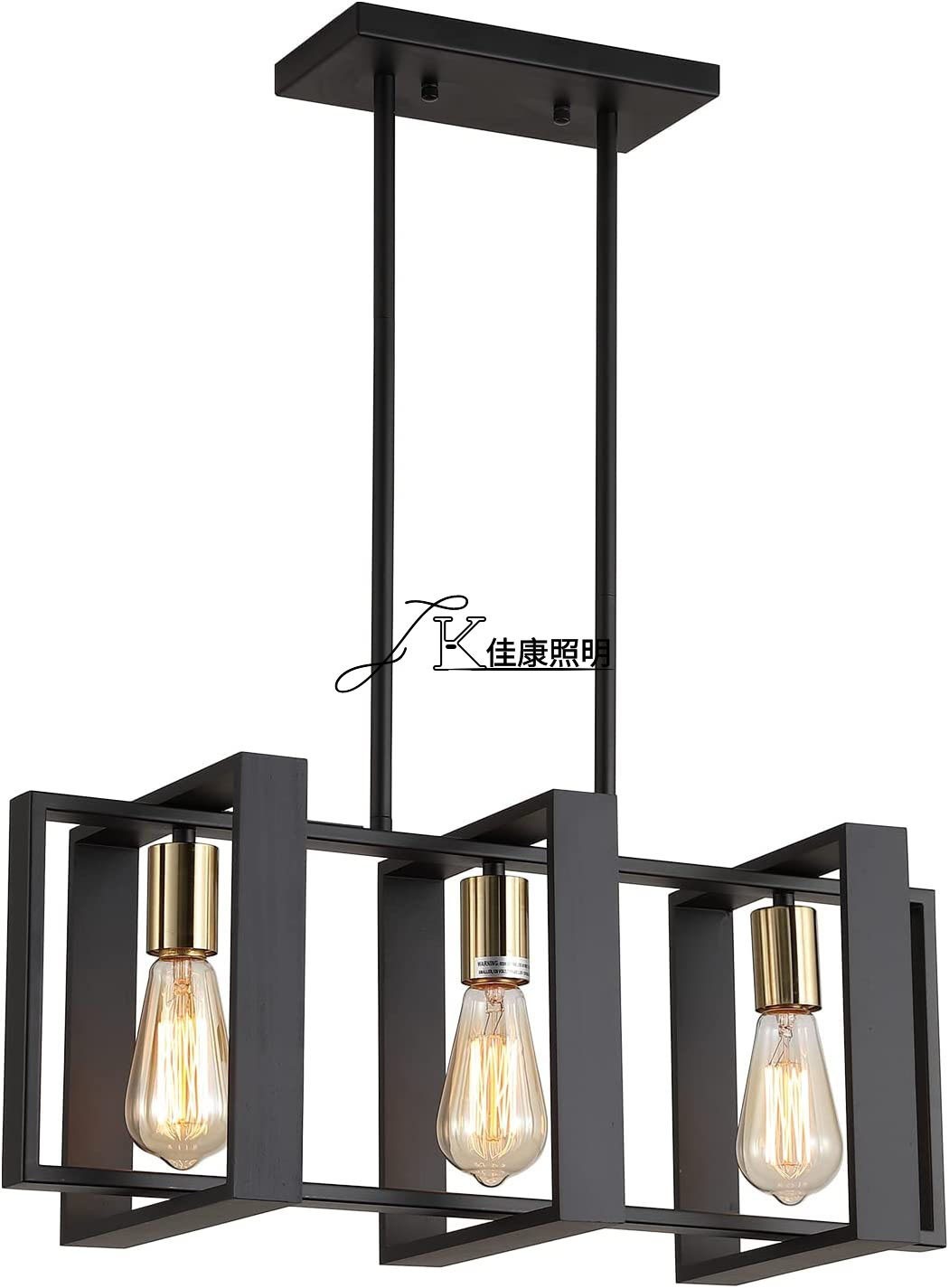 亚马逊跨境供货支持定制打样复古枝形吊灯美规铁艺岛灯图5