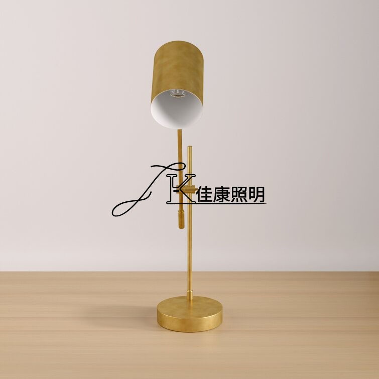 2022年新款亚马逊跨境供货北欧铁艺复古折叠摇摆金色学习美规台灯图4