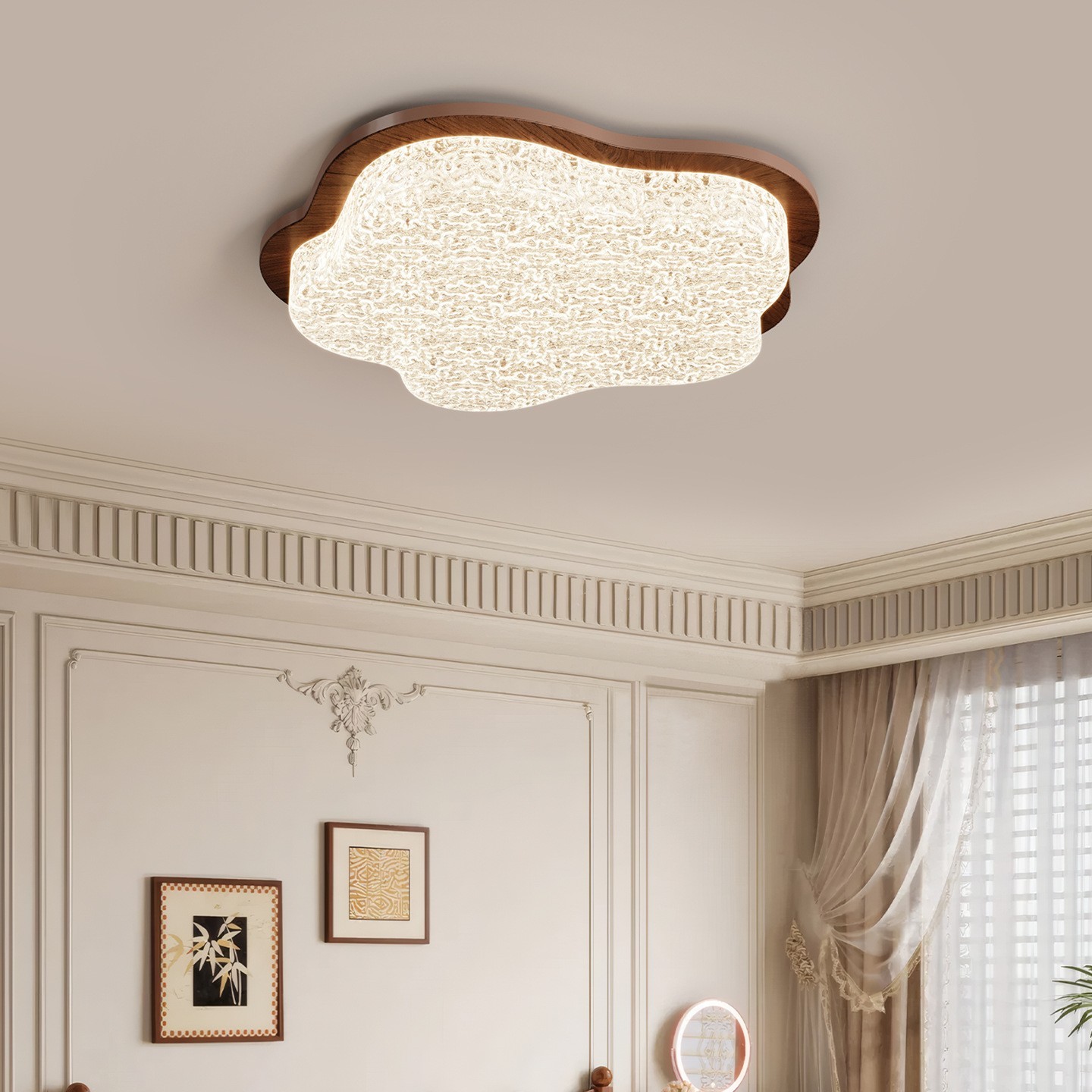 全光谱LED吸顶灯大客厅灯卧室灯餐厅中古风中山主灯饰具现代简约图2