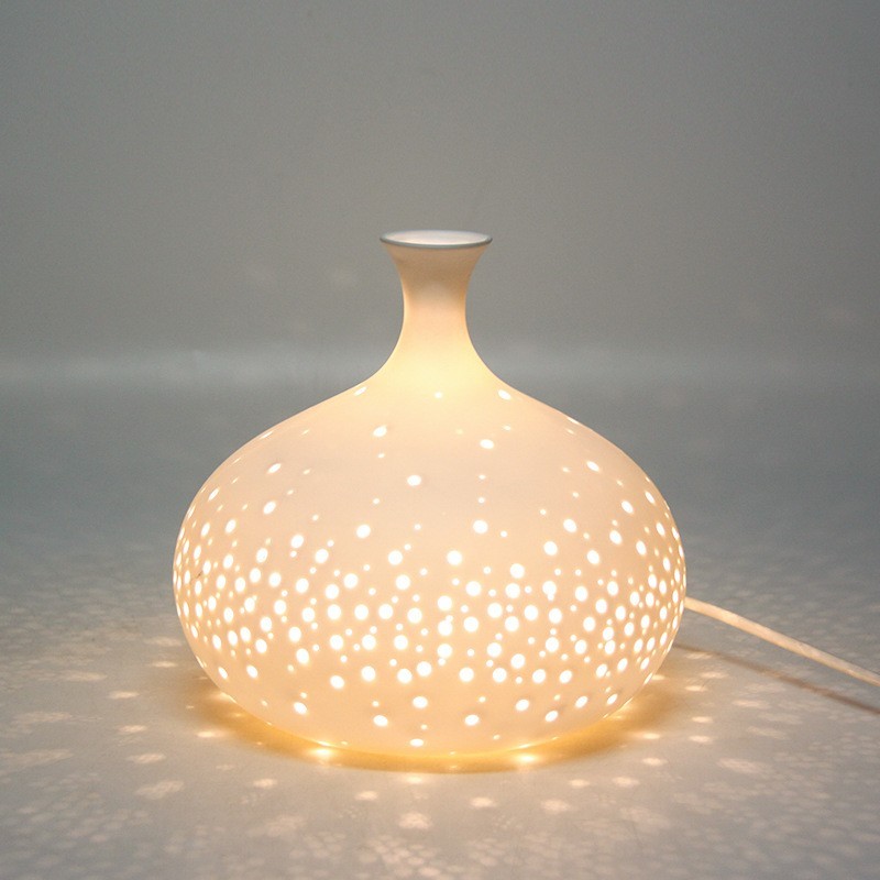 创意花瓶陶瓷小夜灯家用客厅摆件装饰氛围灯宿舍卧室床头灯台灯图2