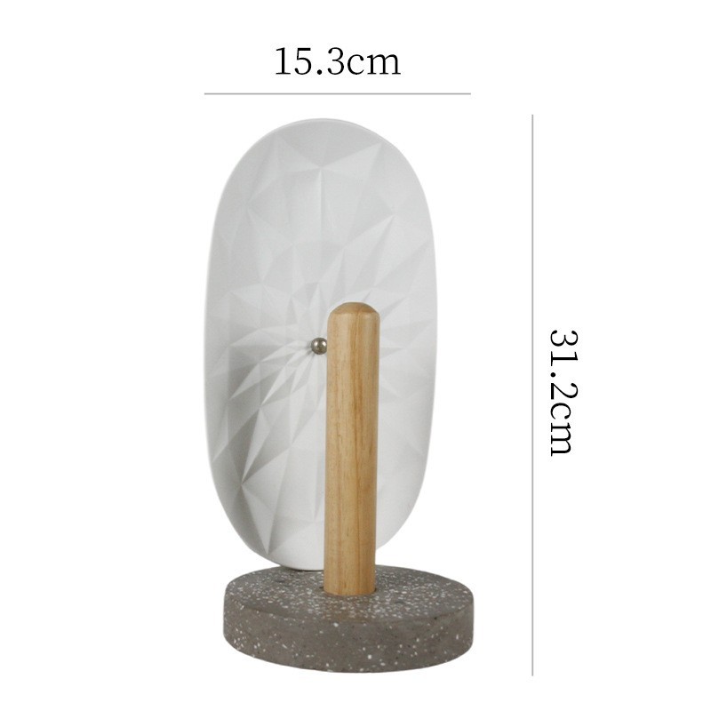 5V低压USB接头台灯桌面床头柜创意木质底座透光陶瓷装饰台灯图3