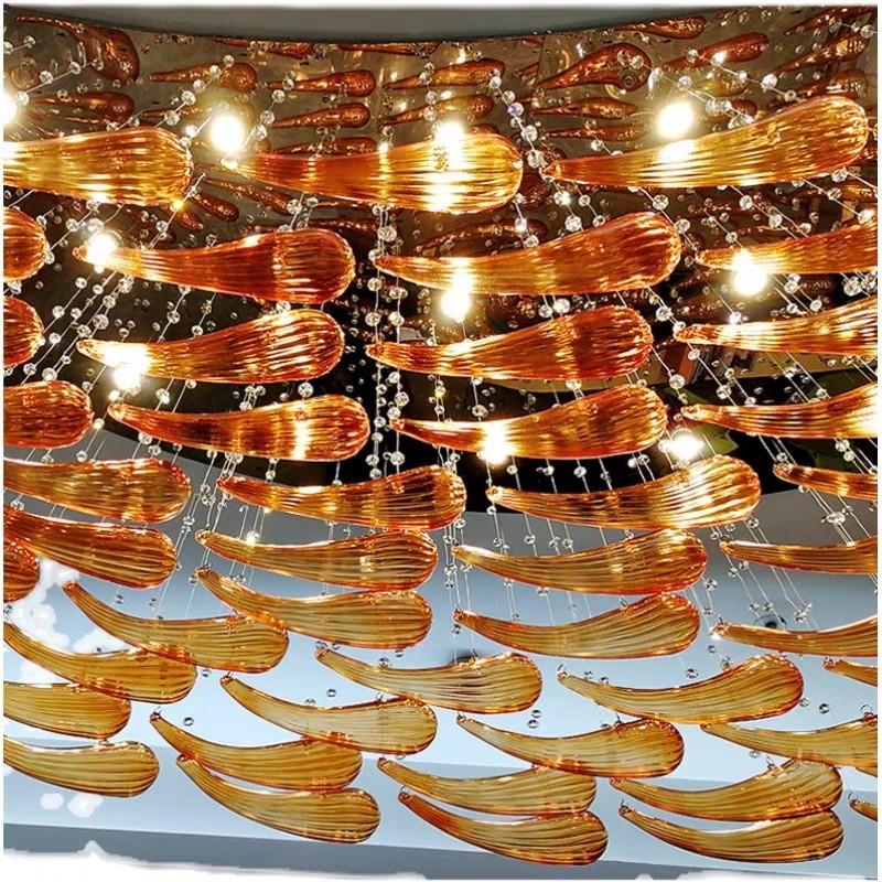 售楼部沙盘吊灯酒店水晶工程灯会所餐厅宴会大厅装饰灯吸顶灯定制图2