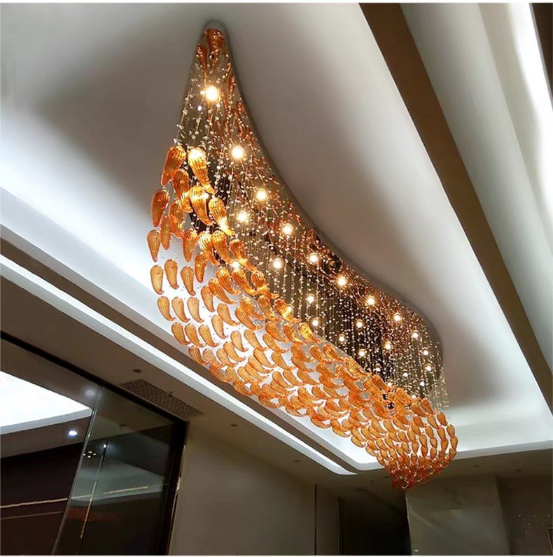 售楼部沙盘吊灯酒店水晶工程灯会所餐厅宴会大厅装饰灯吸顶灯定制图4
