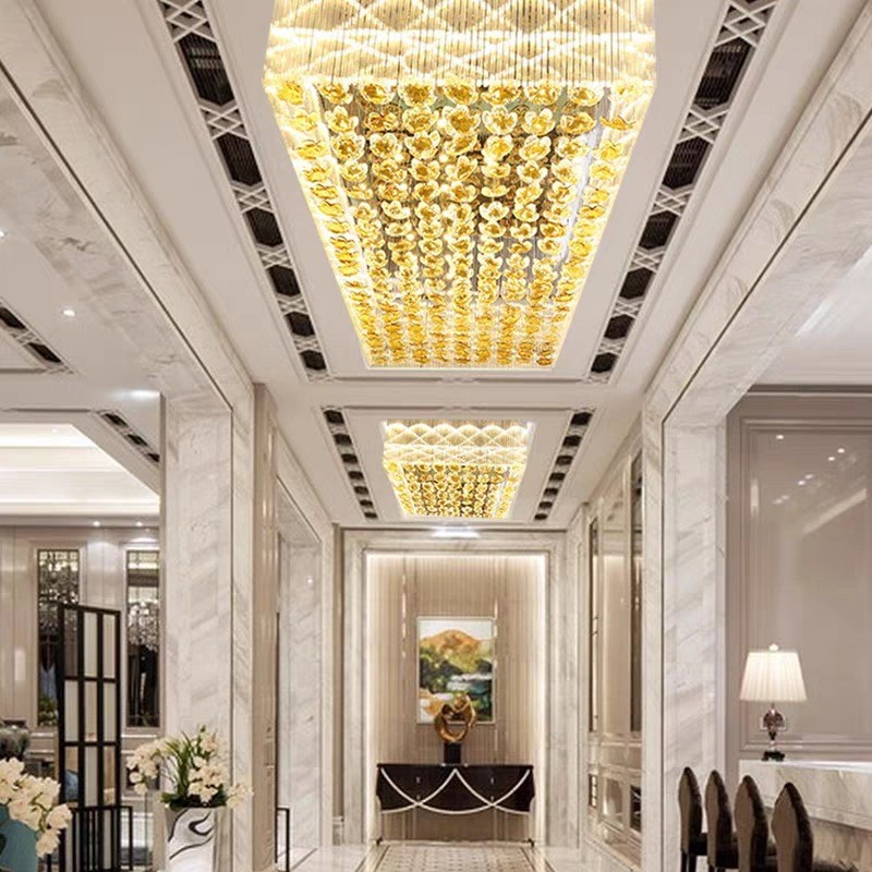 售楼部沙盘吊灯酒店水晶工程灯会所餐厅宴会大厅装饰灯吸顶灯定制图3