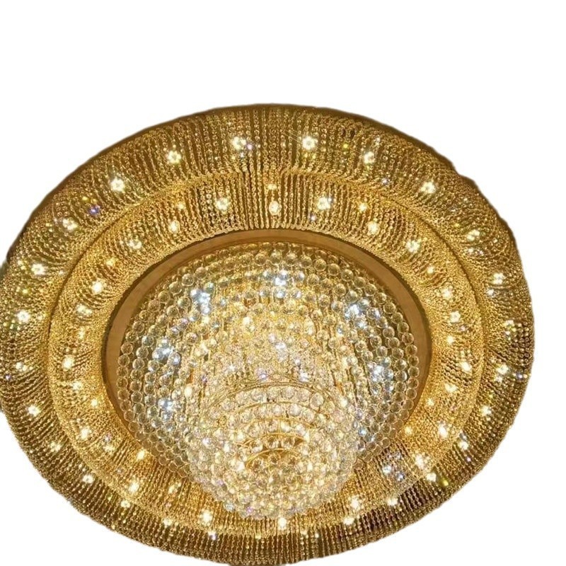 长方形酒店大厅吸顶灯工程灯具花朵水晶灯KTV会所大堂吊灯定制图5