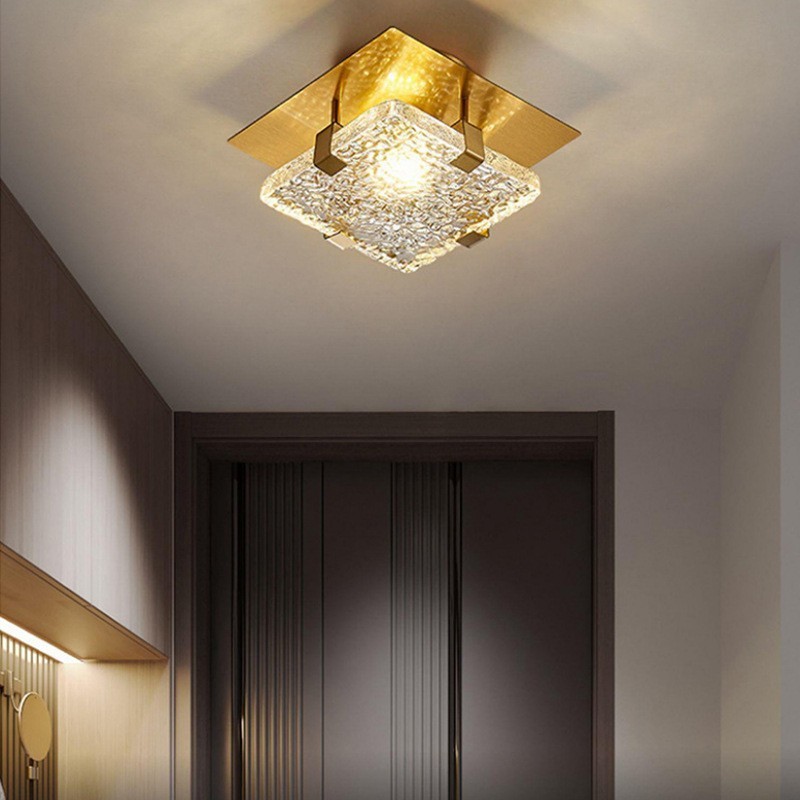 酒店大堂KTV过道灯走廊灯具玄关冰裂纹吸顶灯非标定制灯饰灯具图3