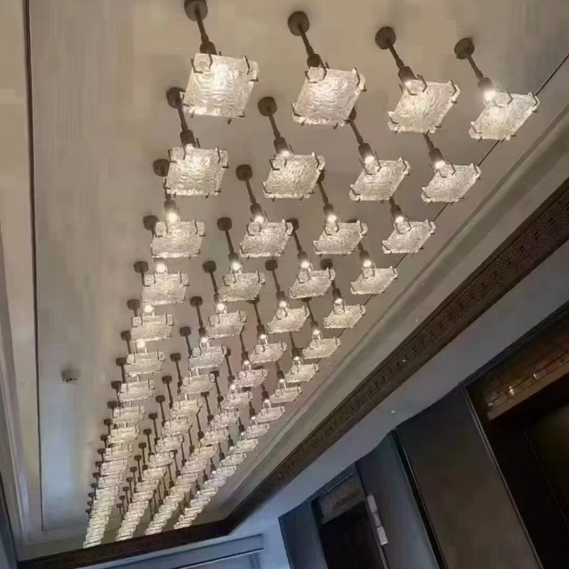 酒店大堂KTV过道灯走廊灯具玄关冰裂纹吸顶灯非标定制灯饰灯具图2